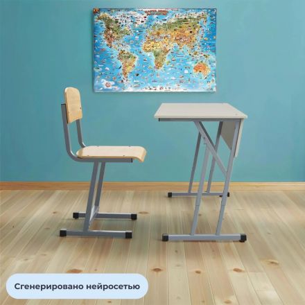 Парта MET_Комус Мебель Стол ученический 2-местный 3-7р.г. серый/серый НОВ Парта MET_Комус Мебель Стол ученический 2-местный 3-7р.г. серый/серый НОВ