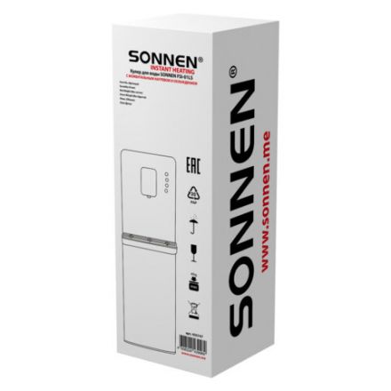 Кулер для воды с мгновенным нагревом SONNEN FSI-01LS, 16 л/ч, охлаждение, НИЖНЯЯ ЗАГРУЗКА, сенсорное управление, выбор температуры, 455747