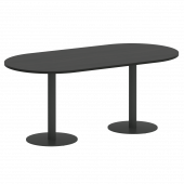 Home Office Стол овальный VR.SP-5-180.1 Суар тёмный/Антрацит металл 1800*900*750