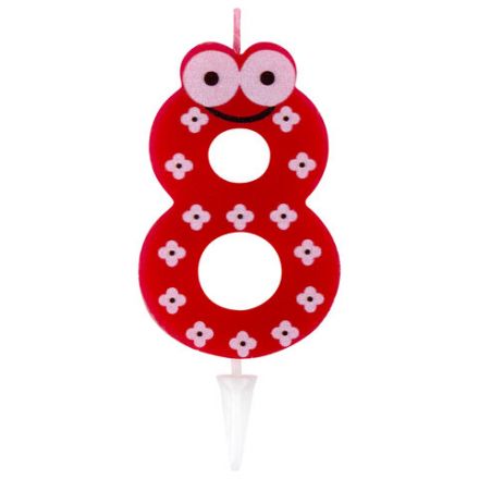 Свеча-цифра для торта "8" "С глазками", 6 см, ЗОЛОТАЯ СКАЗКА, с держателем, в блистере, 591411 Свеча-цифра для торта "8" "С глазками", 6 см, ЗОЛОТАЯ СКАЗКА, с держателем, в блистере, 591411