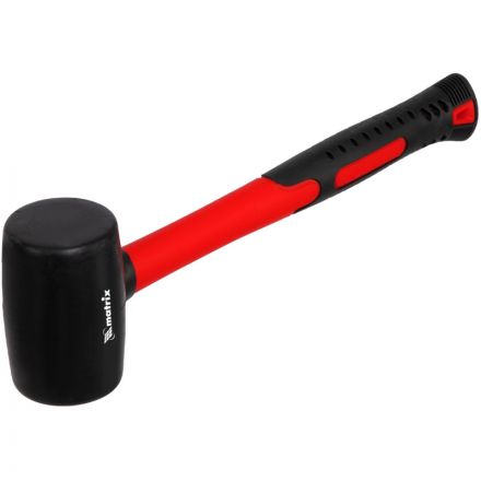 Киянка резиновая 450 г черная резина фибергласовая рукоятка Matrix 11185