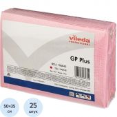 Салфетки хозяйственные Vileda Professional ДжиПи Плюс вискоза/ПЭС 50x35 см красные 25 штук в упаковке (арт. производителя 100843)
