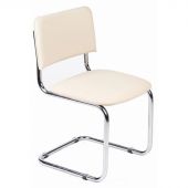 Стул UP_конференц Silwia каркас хром, к/з светло-бежевый Z21