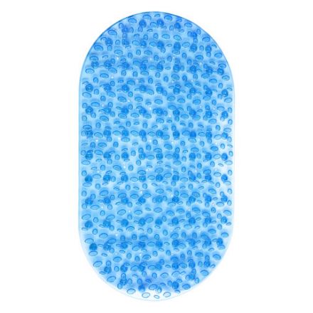 Коврик для ванны противоскользящий 69х40 см, "Камешки", овальный, прозрачно-голубой, ПВХ, PRIMILA (ПРИМИЛА), 700368