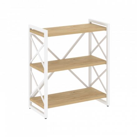 Loft Стеллаж на регулируемых опорах-3 полки VR.L-MST.O-3.8 Тиквуд светлый/Белый металл 800*400*910