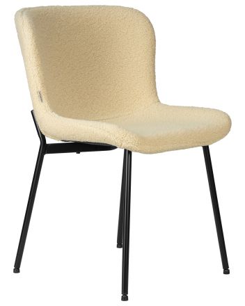Набор 4 шт Стул обеденный DOBRIN MILO, черные ножки, кремовый букле (UF992-02)