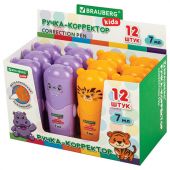 Ручка-корректор BRAUBERG KIDS "ЗВЕРЯТА", 7 мл, металлический наконечник, корпус ассорти, 272493 Ручка-корректор BRAUBERG KIDS "ЗВЕРЯТА", 7 мл, металлический наконечник, корпус ассорти, 272493