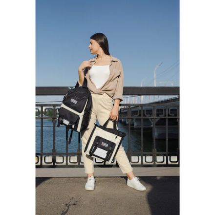 Рюкзак HEIKKI COMBO (ХЕЙКИ), сумка-шоппер, косметичка, пенал В ПОДАРОК, черно-белый, 42х30х14 см, 272564 Рюкзак HEIKKI COMBO (ХЕЙКИ), сумка-шоппер, косметичка, пенал В ПОДАРОК, черно-белый, 42х30х14 см, 272564