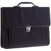Портфель OfficeSpace "Hannover", ткань, черный, 3 отделения, метал. замок, с ремнем Портфель OfficeSpace "Hannover", ткань, черный, 3 отделения, метал. замок, с ремнем
