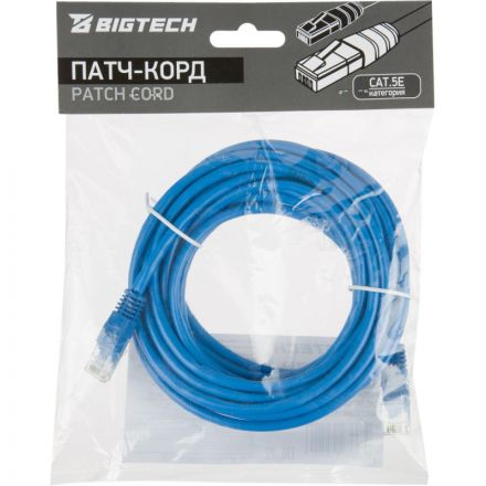 Патч-корд BigTech OPCC017 UTP CCA кат.5e/5м/литой/многожильный (синий)