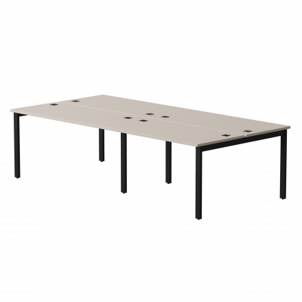 Бенч-система на 4 места Everprof EVO на металлокаркасе 2360х670(1370)x755 Кашемир/Черный