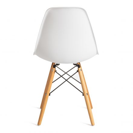 Стул CINDY (EAMES) (mod. 1801) дерево бук/металл/сиденье пластик, 45x51x82 см, White (белый)