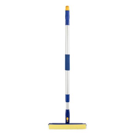 Окномойка LAIMA вращающаяся, телескопическая ручка, рабочая часть 25 см (стяжка, губка, ручка), для дома и офиса, 601494