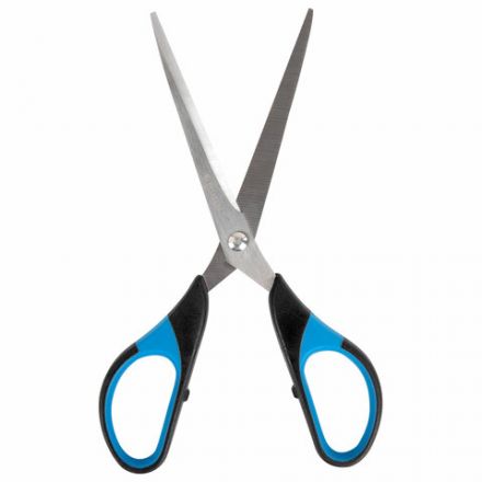 Ножницы BRAUBERG "Office-Expert" 170 мм, сине-черные, резиновые вставки, 3-х сторонняя заточка, 231561
