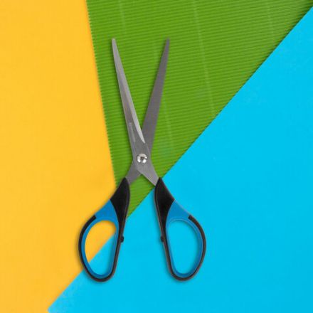 Ножницы BRAUBERG "Office-Expert" 170 мм, сине-черные, резиновые вставки, 3-х сторонняя заточка, 231561