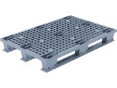 Паллет п/э 1200х800х160 перфорированный, на 3 полозьях цв. серый