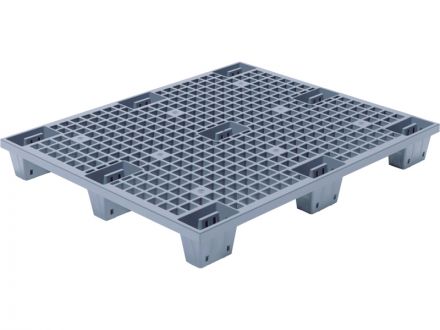 Паллет 1200х1000х140 перфорированный, вкладываемый, на ножках цв. серый
