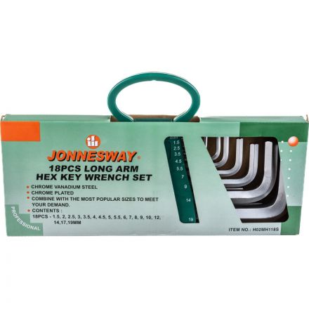 Набор ключей торцевых шестигранных удлиненных, 18 предметов H02MH118S