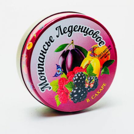 Монпансье леденцовое в сахаре с фруктовым вкусом, 80 г