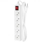 Удлинитель сетевой ФОТОН 10-25S, 2м, 5 розеток, 10А, с выкл., Белый