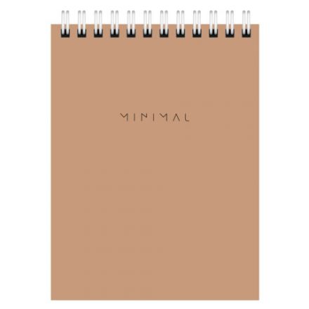 Блокнот МАЛЫЙ ФОРМАТ А6 108х145 мм, 40 л., гребень, картон, клетка, BRAUBERG "Minimal Classic", 116428