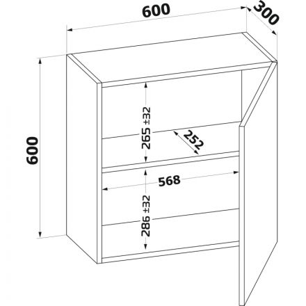 Шкаф Сокол настенный ПН-06 600x300x600 Дуб Сонома