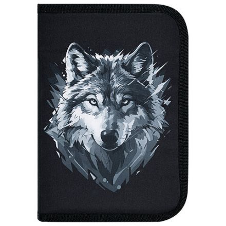 Пенал BRAUBERG, 1 отделение, полиэстер, 21х14 см, "Gray wolf", 273520