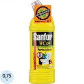 Средство для сантехники SANFOR WС гель 750 г, лимонная свежесть