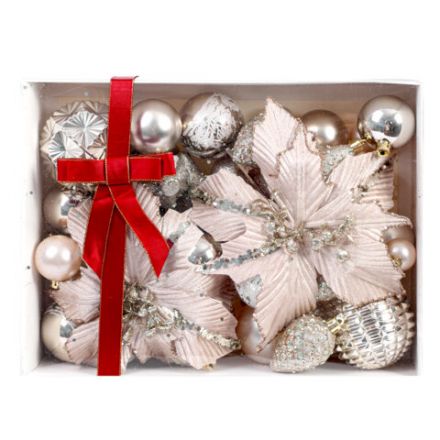 Шары елочные НАБОР 54 предмета "Light Champagne Style", пластик, шампань, ЗОЛОТАЯ СКАЗКА, 592592