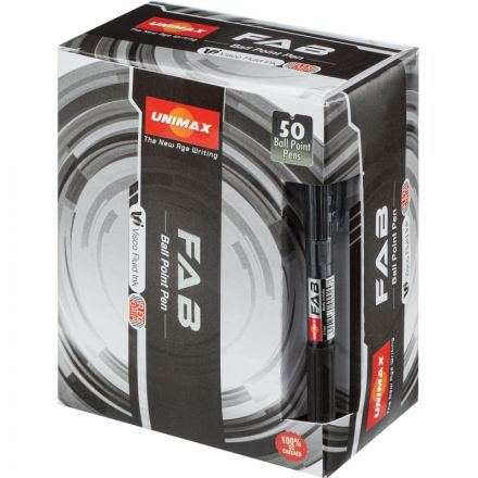 Ручка шариковая одноразовая автоматическая Unimax Fab GP черная (толщина линии 0.5 мм)