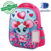 Ранец ЮНЛАНДИЯ LIGHT, 2 отделения, "Pretty mouse", 3D панель, 38х29х16 см, 270606 Ранец ЮНЛАНДИЯ LIGHT, 2 отделения, "Pretty mouse", 3D панель, 38х29х16 см, 270606