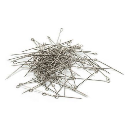 Булавки универсальные с головками-петельками BRAUBERG, 30 мм, 500 штук, в пластиковой коробке, 271319