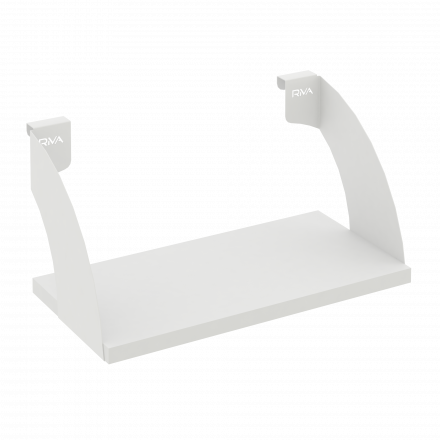 Навесные полки. Кронштейны+ЛДСП полка 400мм MAN-41-4 Белый бриллиант/Белый металл 400*220*200