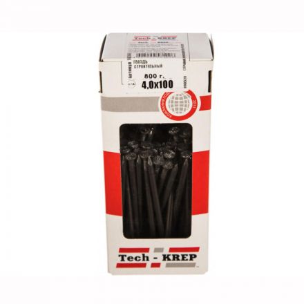 Гвозди строительный 4,0х100 (800 г) - коробка с ок Tech-Krep  102008