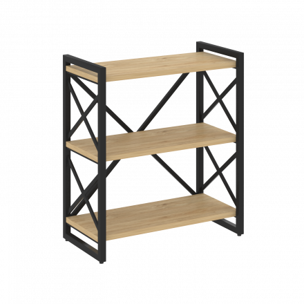 Loft Стеллаж на регулируемых опорах-3 полки VR.L-MST.O-3.8 Тиквуд светлый/Чёрный металл 800*400*910