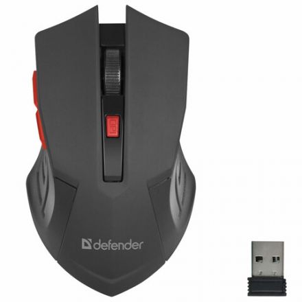Мышь беспроводная DEFENDER Accura MM-275, USB, 5 кнопок + 1 колесо-кнопка, оптическая, черная, 52276