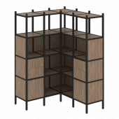 Loft Угловой внутренний стеллаж наборный VR.L-33 Дуб аризона/Чёрный металл 1278*1278*1869