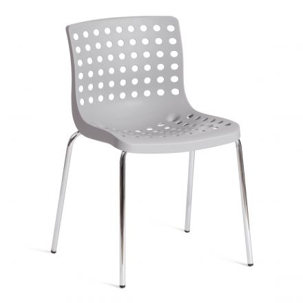 Стул Tetchair SKALBERG (mod. C-084-A) металл/пластик, 46 х 56 х 79 см, Grey (серый) / Chrome (хром)