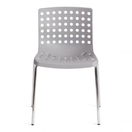 Стул Tetchair SKALBERG (mod. C-084-A) металл/пластик, 46 х 56 х 79 см, Grey (серый) / Chrome (хром)