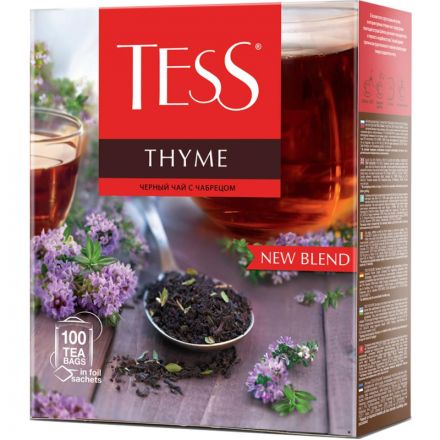 Чай Tess Thyme черный с чабрецом и цедрой лимона 100 пакетиков