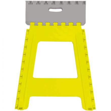 Стремянка -табурет пластик большая складная Color-X серо-желтая