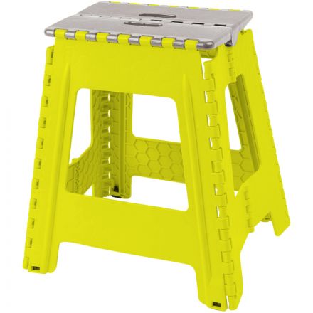 Стремянка -табурет пластик большая складная Color-X серо-желтая