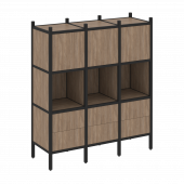 Loft Прямой стеллаж наборный VR.L-08 Дуб аризона/Чёрный металл 1278*446*1458