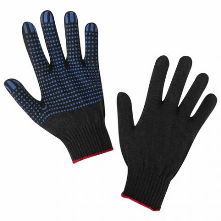 Перчатки хлопчатобумажные, КОМПЛЕКТ 100 ПАР, 10 класс, 40-42 г, 116 текс, ПВХ-точка, LAIMA ЛЮКС ЧЕРНЫЕ, 608677 Перчатки хлопчатобумажные, КОМПЛЕКТ 100 ПАР, 10 класс, 40-42 г, 116 текс, ПВХ-точка, LAIMA ЛЮКС ЧЕРНЫЕ, 608677