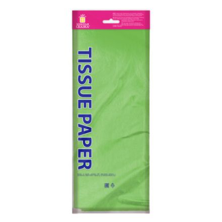 Цветная бумага ТИШЬЮ 17 г/м2, 50х66 см, 10 листов, салатовый цвет, ЗОЛОТАЯ СКАЗКА, 116482