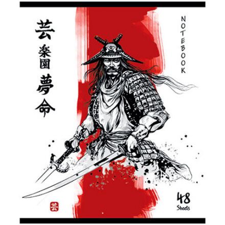 Тетрадь А5 48 л., ПЗБМ, скоба, клетка, TWIN-лак, "Самурай", (5 видов), 24109 Тетрадь А5 48 л., ПЗБМ, скоба, клетка, TWIN-лак, "Самурай", (5 видов), 24109