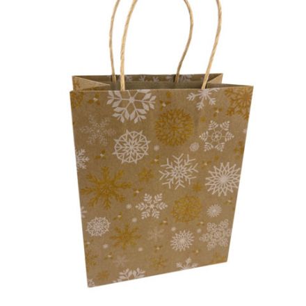 Пакет подарочный (1 штука) новогодний 18x10x23 см, "Kraft Medium", ассорти, ЗОЛОТАЯ СКАЗКА, 592124