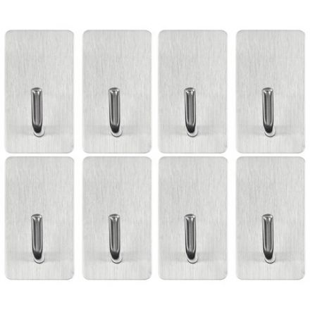 Крючки самоклеящиеся универсальные 2,5x4,5 см, КОМПЛЕКТ 8 шт., сталь, серебристые, LAIMA Home, 608789 Крючки самоклеящиеся универсальные 2,5x4,5 см, КОМПЛЕКТ 8 шт., сталь, серебристые, LAIMA Home, 608789