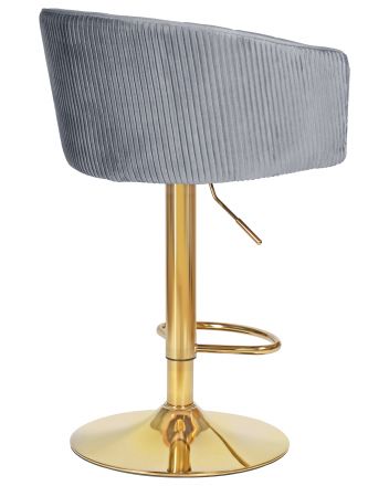 Стул барный DOBRIN DARCY GOLD, серый велюр (1922-19)