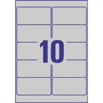 Этикетки самоклеящиеся Avery Zweckform из серебристой пленки 96*50.8 мм (10 штук на листе, 20 листов, артикул производителя L6012-20)